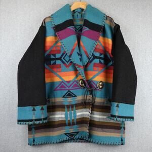 Beaver State Pendleton Woolen Mills Custom Wool Coat Jacket Western Blanket RARE